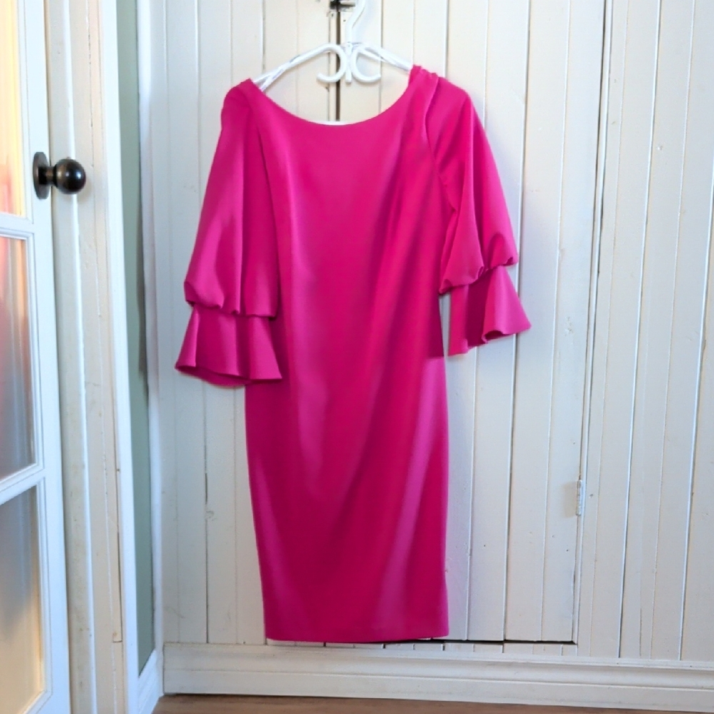Calvin Klein Fuchsia Long Sleeve Dress